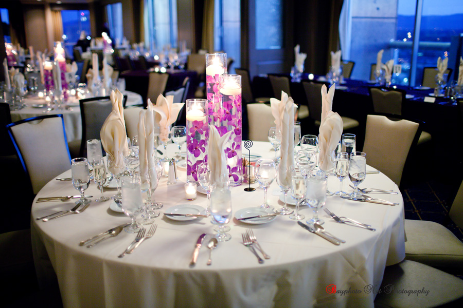 reception table decoration at silicon valley capital club